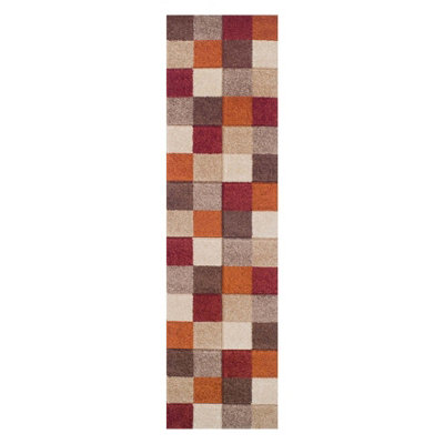 Chequered Geometric Modern Rug for Living Room, Bedroom and Dining Room-80cm X 150cm
