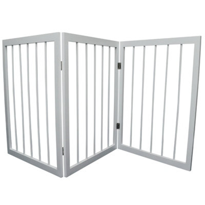 CHERISH 3 Section Wooden Solid Wood Folding Pet Gate White