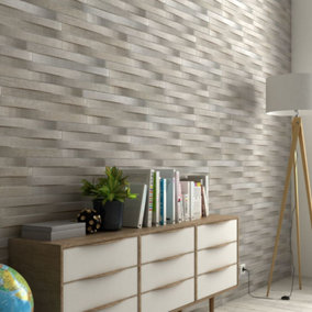 Cherok Feature Wall Porcelain Tile 17 x 52cm / Pearl