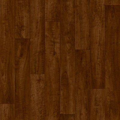 Cherry Oak Effect Vinyl Flooring 3m x 2m (6m2) DIY at B&Q