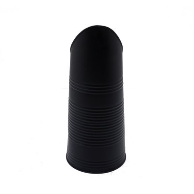 Cherry Ribbed Coal Hod Black Matte Ribbed Design Fluted Top - 3