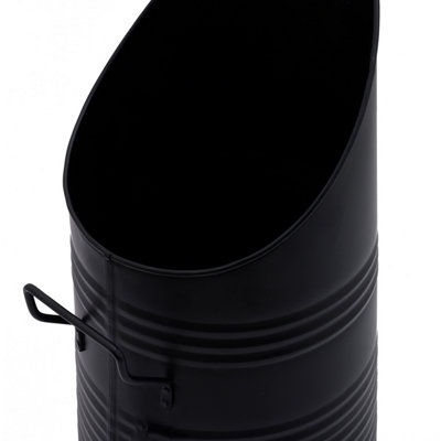 Cherry Ribbed Coal Hod Black Matte Ribbed Design Fluted Top - 4