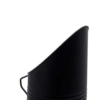 Cherry Ribbed Coal Hod Black Matte Ribbed Design Fluted Top - 5