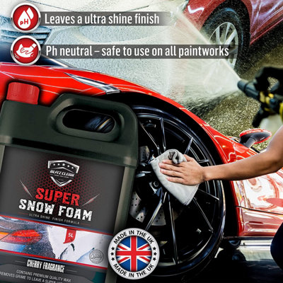 Cherry Snow Foam & Snow Cannon Car Shampoo PH Neutral Wash Detailing Valeting Kit For Car Van Caravan 5L Super Thick Pre Wash - 4