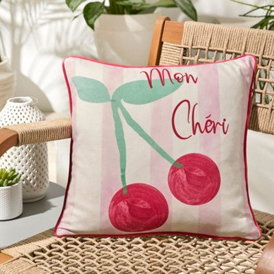 Cherry UV & Water Resistant Cherry Motif Pink Outdoor Cushion