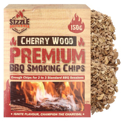 Cherry Wood Chips for Smoking Food 150g - Smoking Wood Chips,  Cherry Wood Chunks,  Smoker Pellets for Grilling ,  BBQ Wood Chips