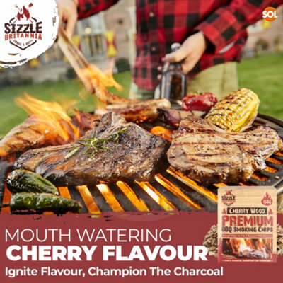 Cherry Wood Chips for Smoking Food 150g Smoking Wood Chips Cherry Wood Chunks Smoker Pellets for Grilling BBQ Wood Chips DIY at B Q