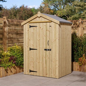 Cheshire 4 x 3 Heritage Pressure Treated Tongue & Groove Shed With a Single Door