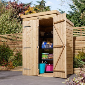 Cheshire 4 x 4 Shiplap Pent Shed Double Door