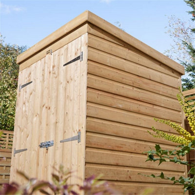 Cheshire 4 x 4 Shiplap Pent Shed Double Door