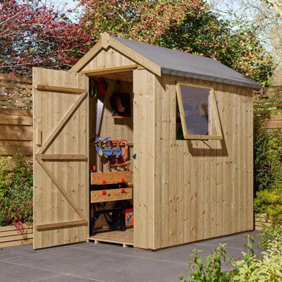Cheshire 6 x 4 Heritage Pressure Treated Tongue & Groove Shed With a Single Door & 1 Window
