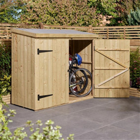 Cheshire Heritage Pressure Treated Tongue & Groove Wallstore/Bike Store With a Double Door