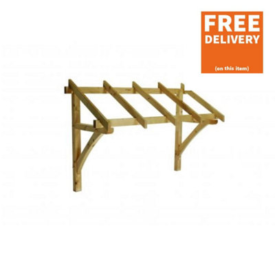 Cheshire Mouldings Pine Flat Roof Porch Canopy 1736mm