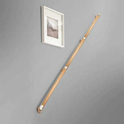 Cheshire Mouldings Rail in a Box Pine/Brushed Nickel Complete Set (L) 3.6m