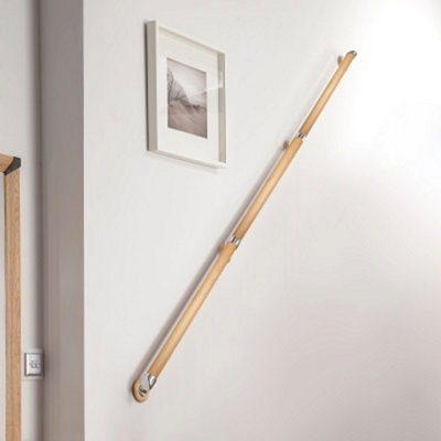 Cheshire Mouldings Rail in a Box Pine/Chrome Complete Set (L) 3.6m