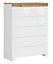 Chest of 6 Drawers Tallboy Storage Cabinet Modern White Gloss Oak Effect Holten