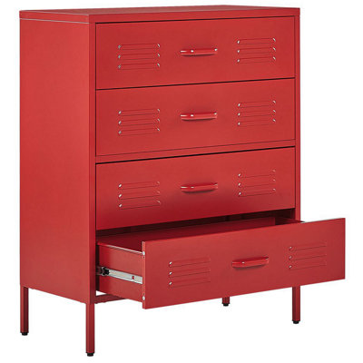Chest of Drawers ENAGO Metal Red