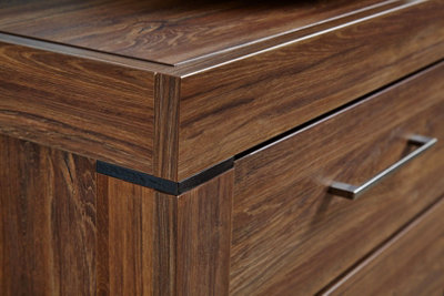 Chest of Drawers Tallboy Tall Narrow Soft Close Drawers Medium Oak Effect 70cm Storage Gent
