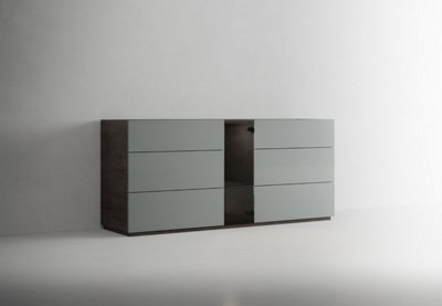 Chest-of-drawers with 6 drawers and open compartment