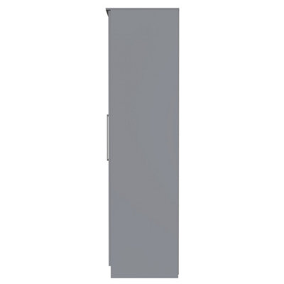 Chester 2 Door Wardrobe in Uniform Grey Gloss & Dusk Grey (Ready Assembled)