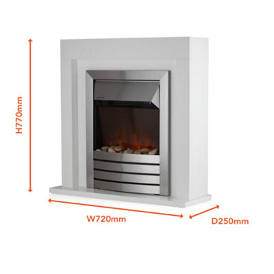 Chester 2KW Fireplace Suite - 2 heat settings & adjustable thermostat - 9
