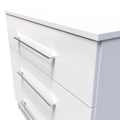 Chester 3 Drawer Chest in White Gloss (Ready Assembled)
