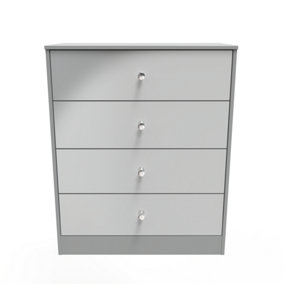 Chester 4 Drawer Chest in Uniform Grey Gloss & Dusk Grey (Ready Assembled)