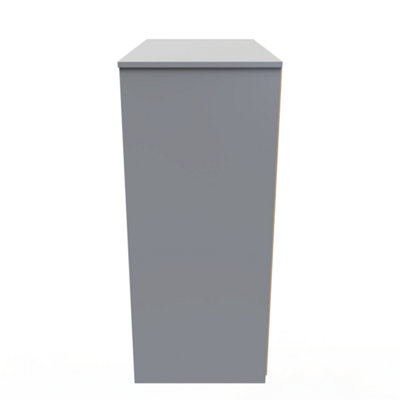 Chester 4 Drawer Chest in Uniform Grey Gloss & Dusk Grey (Ready Assembled)