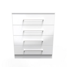 Chester 4 Drawer Chest in White Gloss (Ready Assembled)