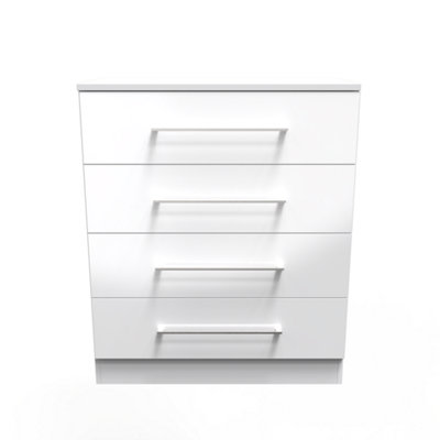 Chester 4 Drawer Chest in White (Ready Assembled)