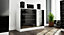 Chester 6 Drawer Wide Chest in Black Gloss & White (Ready Assembled)