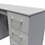 Chester Double Pedestal Desk in Uniform Grey Gloss & Dusk Grey (Ready Assembled)