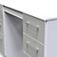 Chester Double Pedestal Desk in Uniform Grey Gloss & White (Ready Assembled)