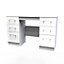 Chester Double Pedestal Desk in White Gloss (Ready Assembled)