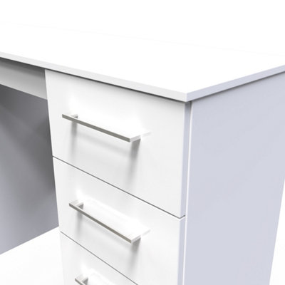 Chester Double Pedestal Desk in White Gloss (Ready Assembled)