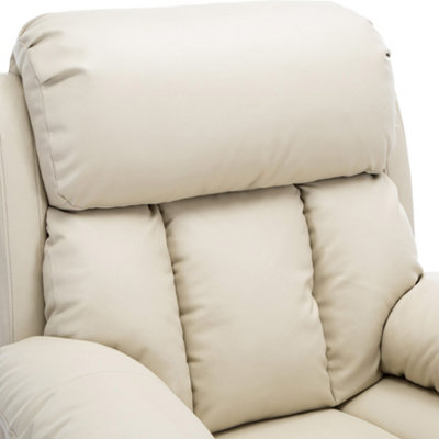 Chester Dual Motor Electric Rise Recliner Bonded Leather Armchair Electric Lift Riser Chair (Cream)