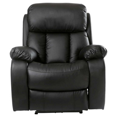 Chester Electric Bonded Leather Automatic Recliner Armchair Sofa Home Lounge Chair (Black)