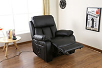 CHESTER ELECTRIC BONDED LEATHER AUTOMATIC RECLINER ARMCHAIR SOFA HOME LOUNGE CHAIR (Brown)