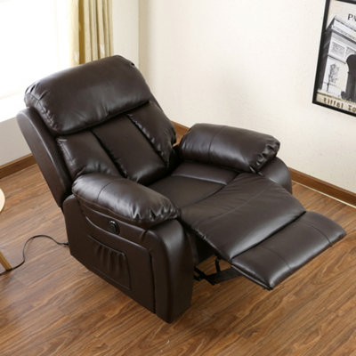 Chester Electric Bonded Leather Automatic Recliner Armchair Sofa Home Lounge Chair (Brown)