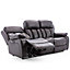 CHESTER ELECTRIC HIGH BACK LUXURY BOND GRADE LEATHER RECLINER 3 SEATER SOFA (Brown)