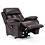 CHESTER SINGLE MOTOR ELECTRIC RISE RECLINER BONDED LEATHER ARMCHAIR ELECTRIC LIFT RISER CHAIR (Brown)