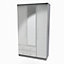 Chester Triple Mirror Wardrobe with 2 Drawers in Uniform Grey Gloss & Dusk Grey (Ready Assembled)