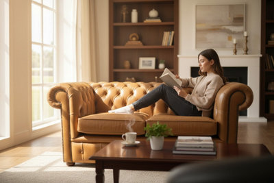 Chesterfield 2 Seater Old English Tan Real Leather Sofa Bespoke In ...