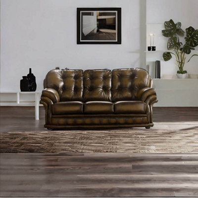 Chesterfield 3 Seater Antique Tan Leather Sofa Bespoke In Knightsbridge ...