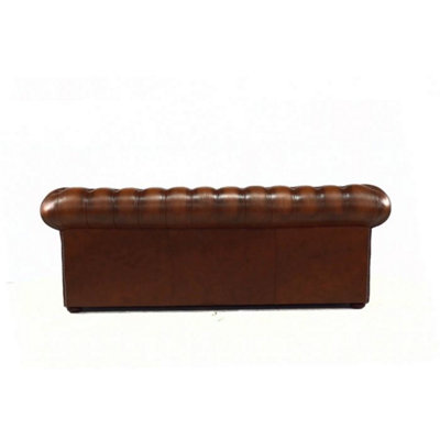 Chesterfield 3 Seater Antique Tan Real Leather Sofa Bespoke In Classic ...