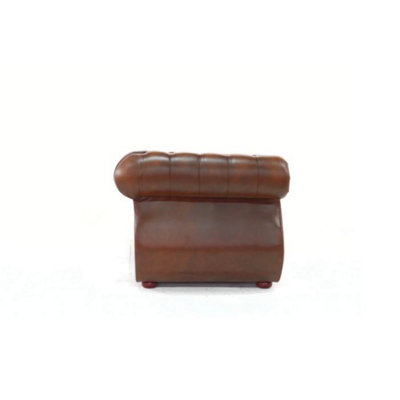 Chesterfield 3 Seater Antique Tan Real Leather Sofa Bespoke In ...