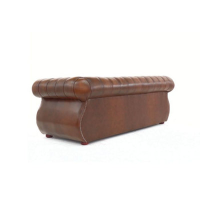 Chesterfield 3 Seater Antique Tan Real Leather Sofa Bespoke In ...