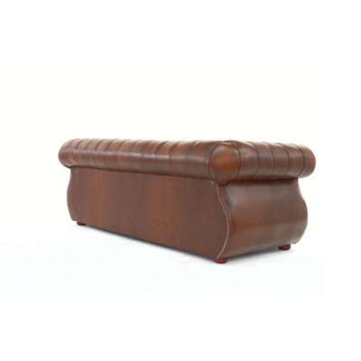 Chesterfield 3 Seater Antique Tan Real Leather Sofa Bespoke In ...