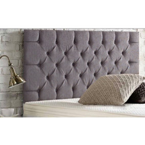 Chesterfield Chenille 2ft6 Small Single 24" Headboard -  Charcoal