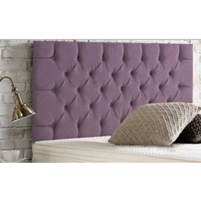 Chesterfield Chenille 3ft Single 24" Headboard -  Purple